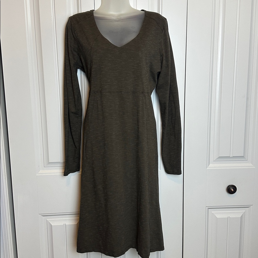 Horny Toad Long Sleeve Dress. Heather Brown & Tan w/ small touches of Blk Large.